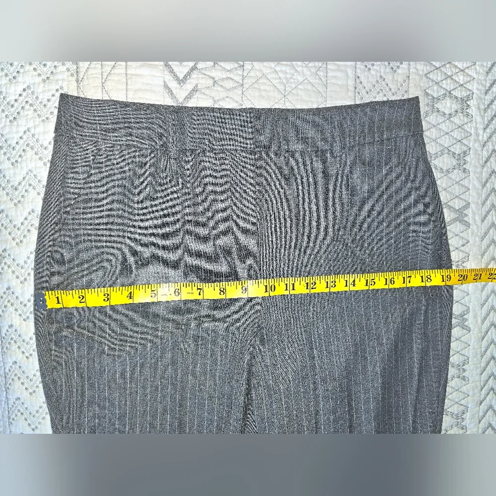 White House Black Market Gray Pinstripe Trousers 8 Long - Picture 3 of 8